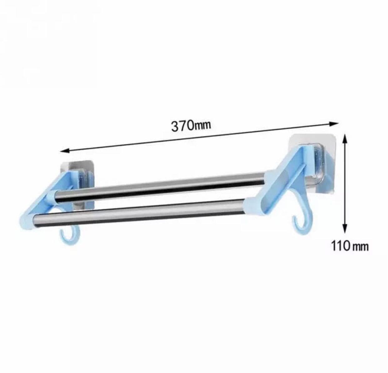 Stainless Steel Wall Mounted Double Shelf Bathroom Towel Rack, Self Adhesive Bath Wall Shelf with 2 Hooks, Wall Mounted Non Perforated Kitchen Utensils Rack Stainless Steel Wall Mounted Double Shelf Bathroom Towel Rack, Self Adhesive Bath Wall Shelf with 2 Hooks, Wall Mounted Non Perforated Kitchen Utensils Rack